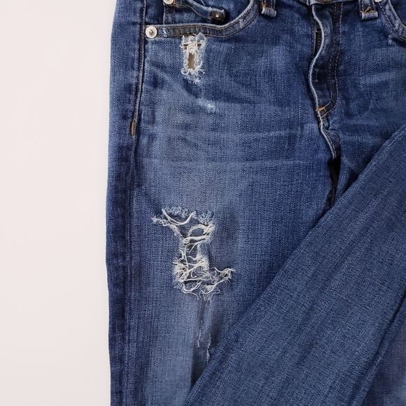 Rag & Bone Mid Rise Distressed Skinny Jeans - Picture 4 of 9